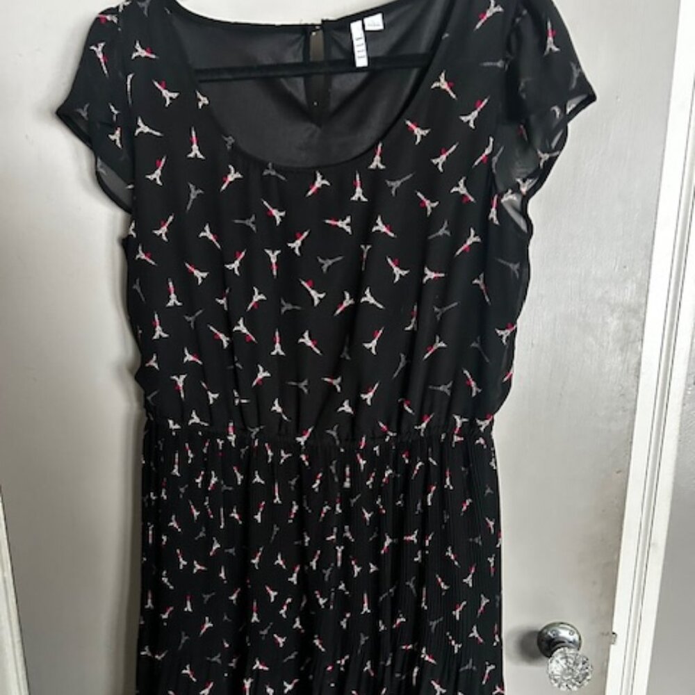 Black Dress with Eiffel Tower - Size L